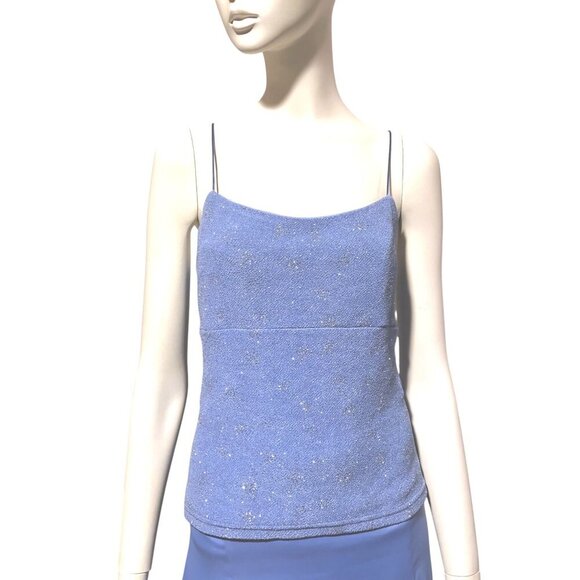 VTG 90s Prom Dress L Set Tank and Maxi Skirt Pastel Blue Celestial Fairy Formal - Picture 3 of 8